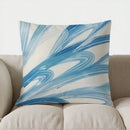 Axyaa Abstract Blue & Yellow Pattern Pillow Cover for Sofa, Bedroom, Car