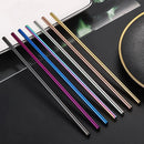 Axyaa Stainless Steel Reusable Straw Set with Cleaning Brush