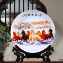 Axyaa Ceramic Plate Ornaments with Base: Modern Home Decor, Flower Arrangement Craft