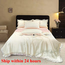 Axyaa Embroidered Silk Lace Summer Quilt Set