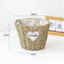 Axyaa Hand-woven Straw Flower Pots | Eco-Friendly Plant Fiber Baskets & Ornaments