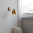 Axyaa Vintage Glass LED Wall Sconce Amber Lampshade Bathroom Mirror Light