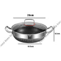 Axyaa Stainless Steel Honeycomb Cookware Set - Non-Stick Frying Pan, Wok, Soup Pot & Lid