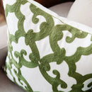 Axyaa Green Geometric Embroidered Cushion Cover 45x45cm