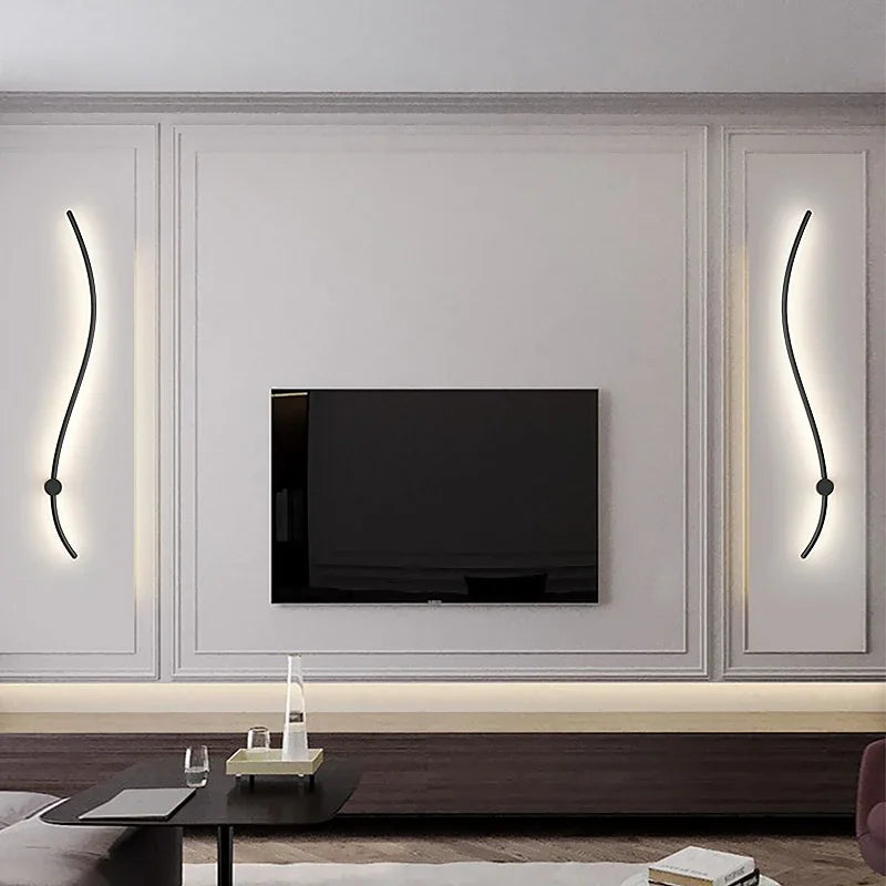 Axya Curved Line LED Wall Sconce for Bedroom Stairs Living Room