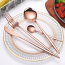 Axyaa 16-Piece Stainless Steel Tableware Set for Home, Hotel, and Restaurant