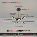 Axyaa LED Ceiling Lamp: Modern, Energy Efficient, Black Chandelier for Living Room, Bedroom