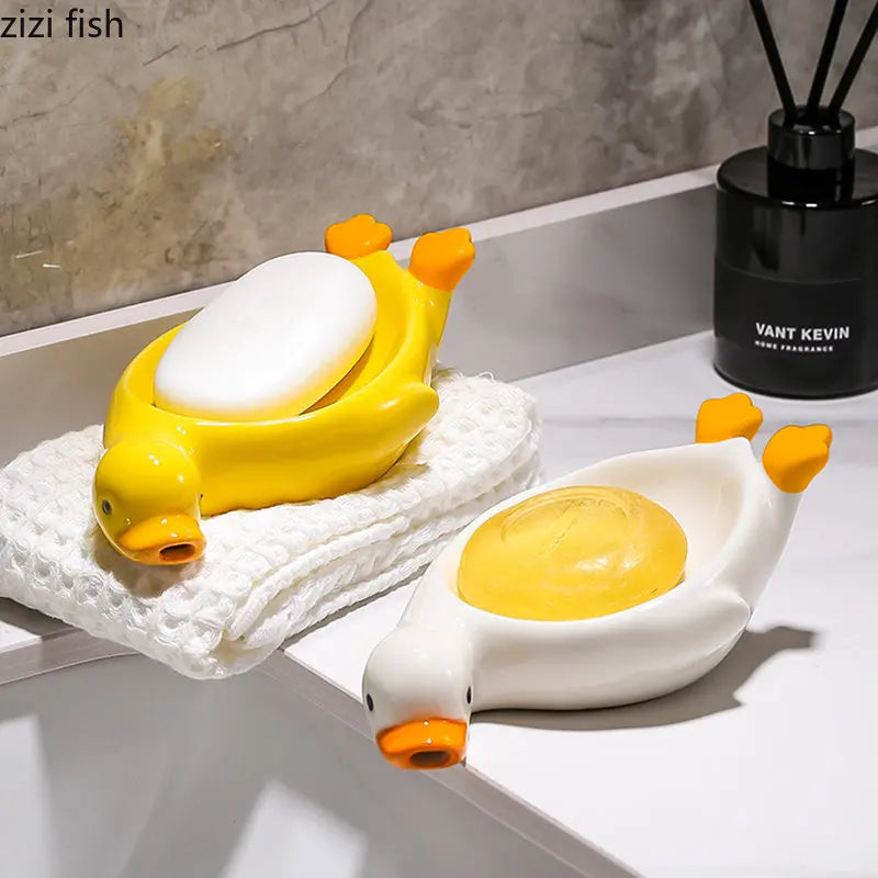 Duck Ceramic Soap Dish Table Top Holder by Axya