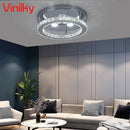 Axyaa Crystal LED Chrome Ceiling Lamp Small Chandelier Stainless Steel Lighting Fixtures