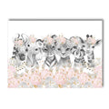 Axyaa Pink Flower Animals Baby Name Canvas for Girls Bedroom