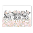 Axyaa Pink Flower Animals Baby Name Canvas for Girls Bedroom