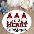 Axyaa Plaid Christmas Round Carpet - Non-Slip Home Decor Foot Mat