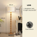 Axyaa White Solid Wood Floor Lamp for Living Room Bedroom Study