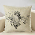 Axyaa Octopus Personality Linen Pillowcase for Marine Life Sofa Decoration