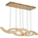 Axyaa Crystal Wave Pendant Chandelier Dimmable Luxury Steel Luminarias