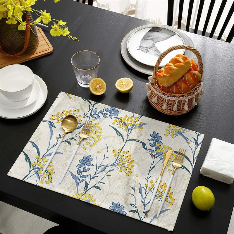 Axyaa Vintage Flower Non-slip Table Mats - Set of 6