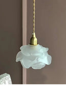 Axyaa Romantic Rose Glass Chandelier: Vintage Brass Bedroom Light Luxe Hanging Lamp