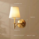 Axyaa Copper LED Wall Lamp with Fabric Lampshade for Bedroom and Living Room