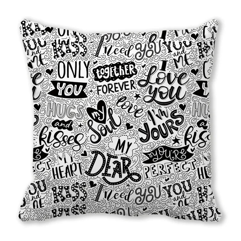Heart Print Pillowcase for Home Decor by Axyaa - Love Cushion Cover
