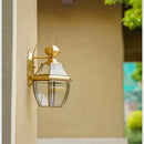 Axyaa Outdoor Brass Wall Lamp: Waterproof IP65 Garden Lighting for Courtyard, Balcony, Porch