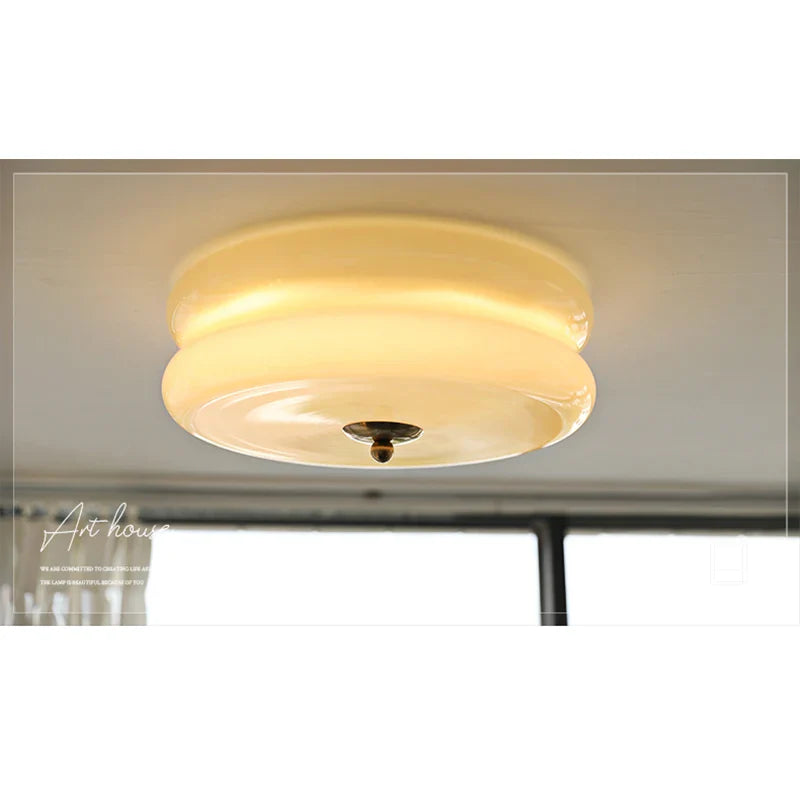 Axyaa Bauhaus Glass Ceiling Lamp, Medieval Cream Style for Living, Dining & Bedroom