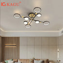 Axyaa LED Gold Frame Chandelier: Modern Lighting for Living Room & Bedroom