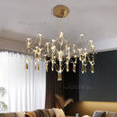 Axyaa Teardrop LED Crystal Chandelier for Luxurious Spaces