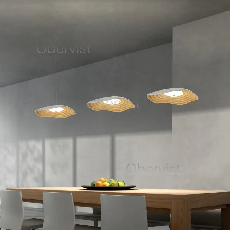 Axyaa Valentina Pendant Light: Wavy Nordic Lampshade for Dining Bedroom Kitchen.