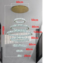 Axyaa Crystal Chandelier Stair Pendant Living Room Lighting Modern Interior Light