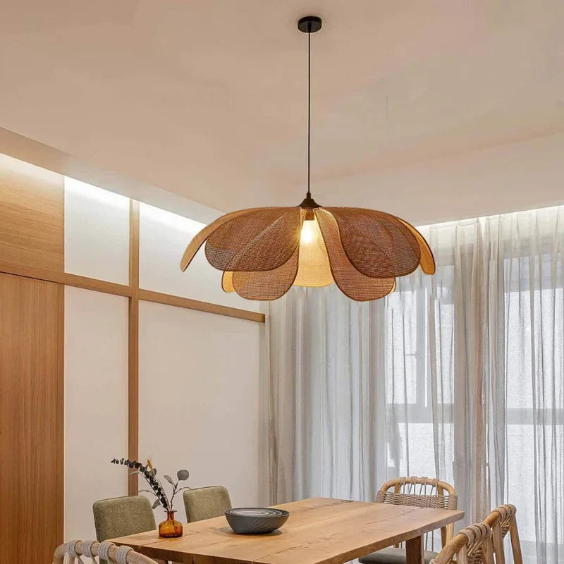 Axyaa Wicker Petals Chandelier for Living Room and Dining Table