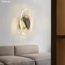 Axyaa Luxury Crystal LED Wall Lamp for Hotel Living Room and Bedroom