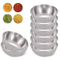Axyaa Stainless Steel Sauce Dishes Set of 8 - Elegant Seasoning Serving Tray Plates