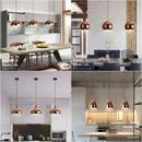 Axyaa Rose Gold Nordic Pendant Lights, E27 Metal Hanging Lamp for Kitchen, Dining & Bar Decor