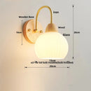 Axyaa Modern White Glass LED Wall Sconce with Pull Chain Switch