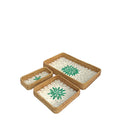 Axyaa Rattan Storage Basket Set - Hand-Woven Shell Design for Food Display & Decoration