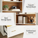 Axyaa 5-Shelf File Cabinet Bookcase, 72" White, Free-Standing Wood Display Storage