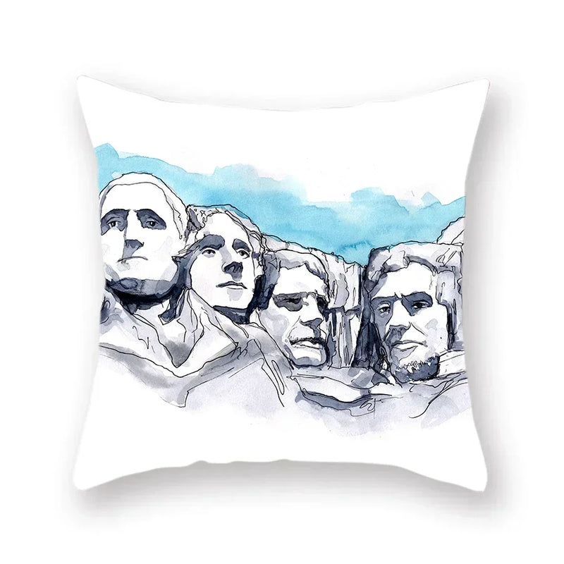 Axyaa World Buildings Printed Cushion Covers