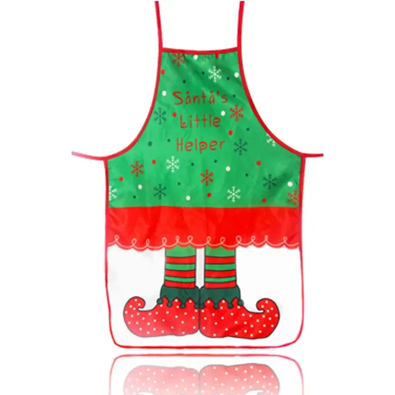 Axyaa Christmas Apron with Festive Cartoon Print