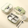 Axyaa Stainless Steel Divided Lunch Box Set - Large Capacity, Microwave Safe