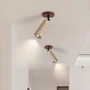 Axyaa Modern Stone Indoor Wall Sconce Light Wood Base Spot Rotatable Lustre