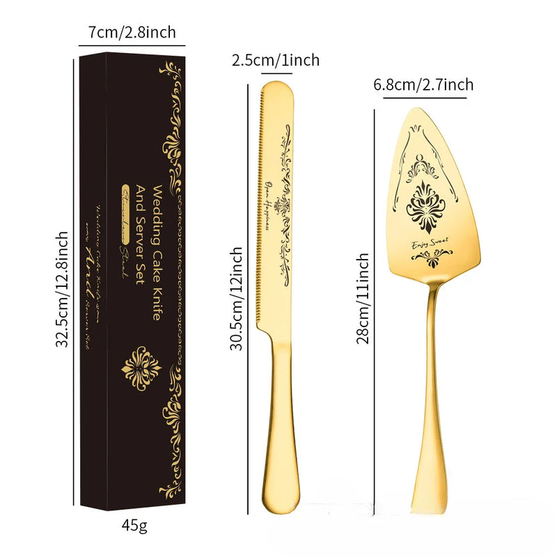 Axya Stainless Steel Bread Knife & Cake Shovel Set for Parties, Weddings