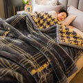 Axyaa Heavy Winter Fleece Plush Blanket: Silky Soft Korean Mink, 2 Ply Reversible Gray