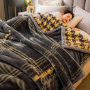 Axyaa Heavy Winter Fleece Plush Blanket: Silky Soft Korean Mink, 2 Ply Reversible Gray