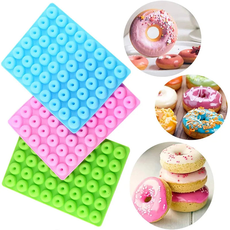 Axyaa 48 Hole Chocolate Donut Silicone Mold Pastry Decorating Tools