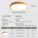 Axyaa Round Solid Wood LED Ceiling Lamp for Home Indoor Lighting