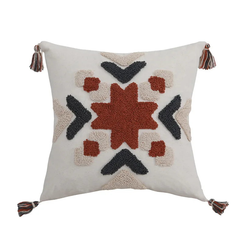 Axyaa Tufted Plush Tassels Cushion Cover for Stylish Home Decor