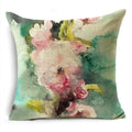 Axyaa Spring Floral Oil Painting Pillowcase for Home and Car Decor