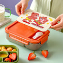 Axyaa Kids Bento Lunch Box with Sauce Container, Microwave Safe, Leakproof