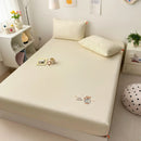 Axyaa Small Fresh Embroidered Mattress Cover: Spring/Summer Single-Piece Fleece Cotton Protector