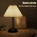 Nordic Pleated Fabric LED Table Lamp USB Plug by Axyaa for Home Atmosphere Decor